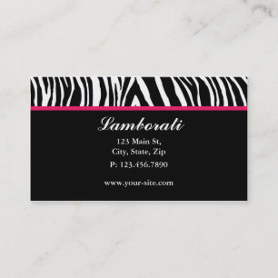 Zebra Print Fashion Designer Hair Stylist Salon Business Card