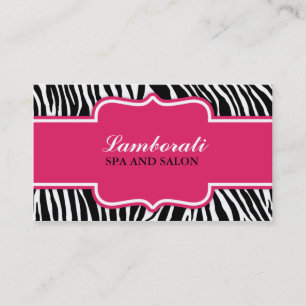 Zebra Print Fashion Hot Pink Elegant Modern Classy Business Card