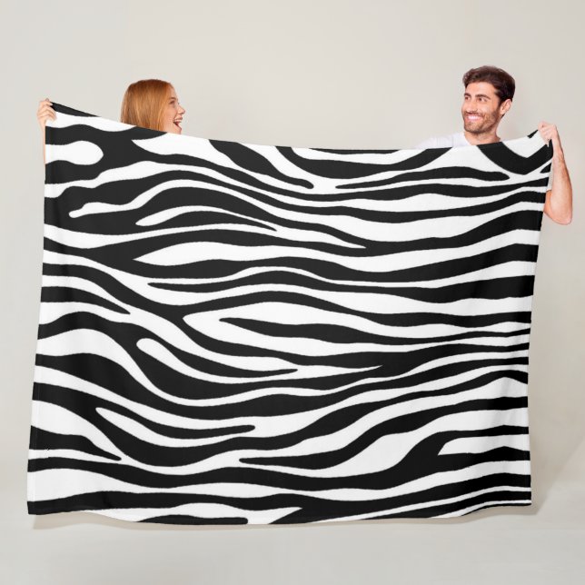 Zebra Print Fleece Blanket (In Situ)