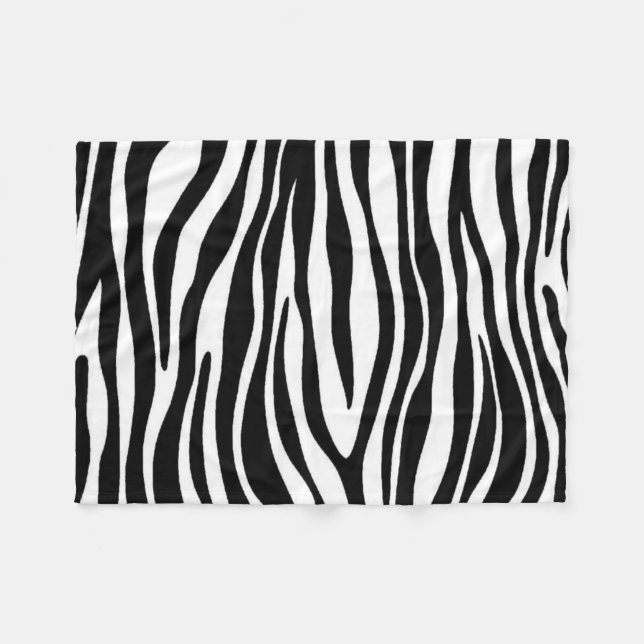 Zebra Print Fleece Blanket (Front (Horizontal))