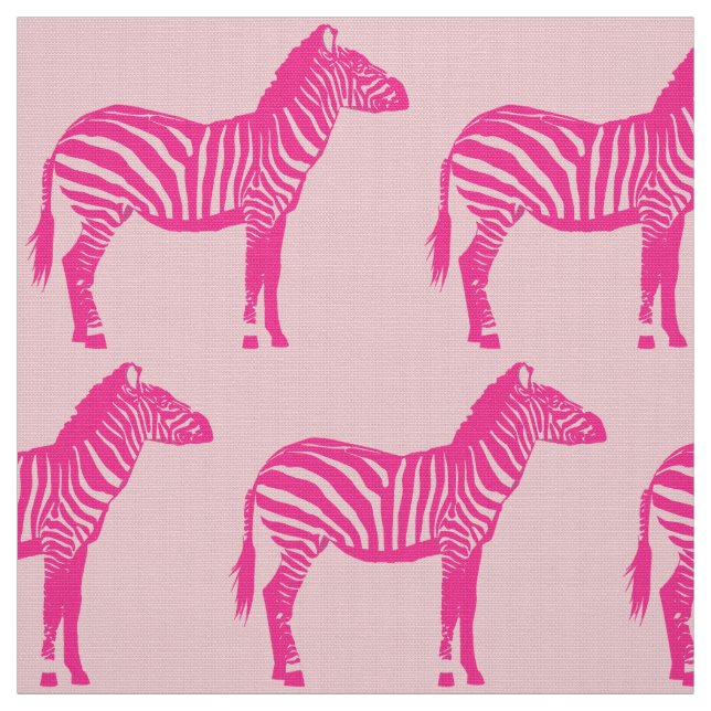 Zebra Print - Fuchsia and light pink Fabric (Swatch)