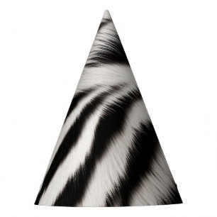 Zebra Print Fur Party Hat