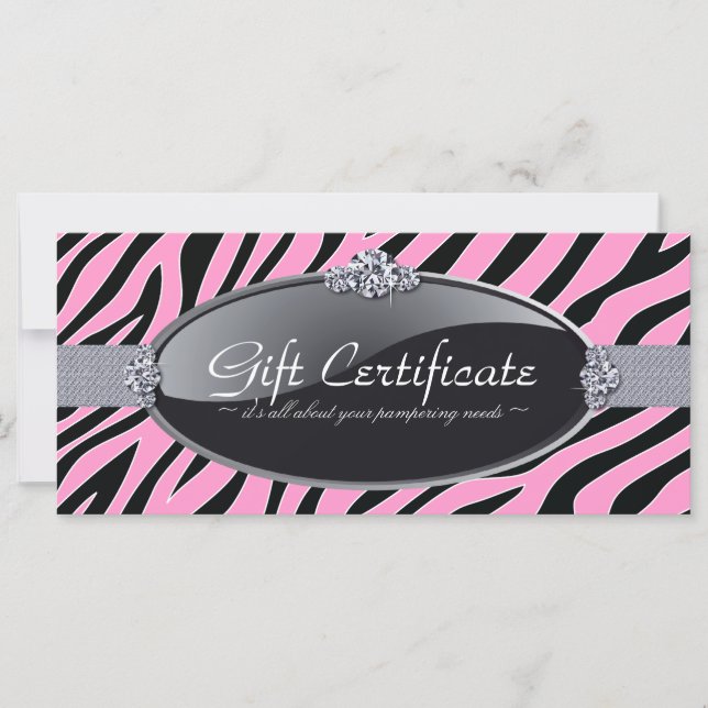 ZEBRA PRINT GIFT CERTIFICATE (Front)