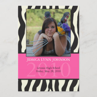Zebra Print Graduation Announcement