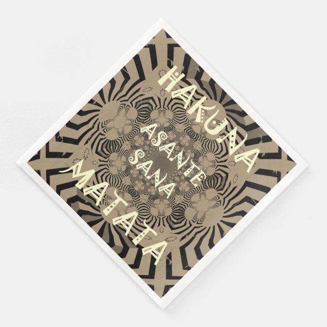 Zebra Print Hakuna Matata Paper Dinner Napkins (Corner)