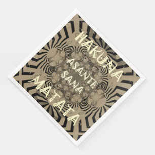 Zebra Print Hakuna Matata Text Napkin