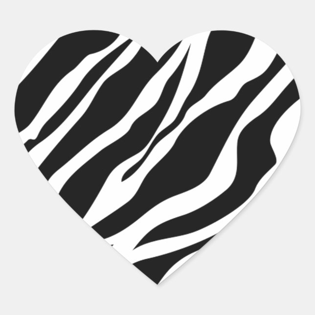 Zebra Print Heart Sticker (Front)