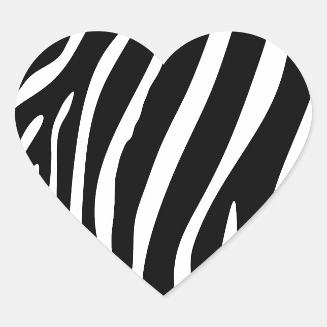 Zebra Print Heart Sticker (Front)