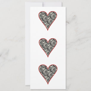 Zebra Print Heart Valentine's Day Party Invitation