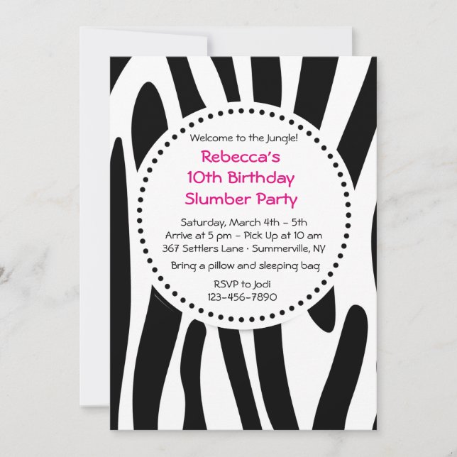 Zebra Print Invitation (Front)