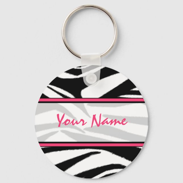 Zebra Print Keychain (Front)