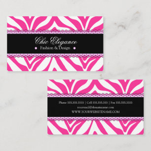 Zebra Print & Lace Elegant Business Card