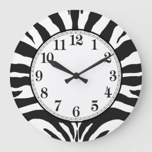 Zebra Print Large Clock