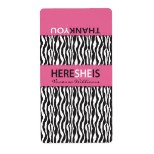 Zebra Print Mini Hersheys Label
