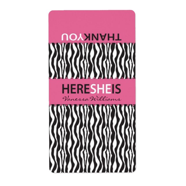 Zebra Print Mini Hersheys Label (Front)
