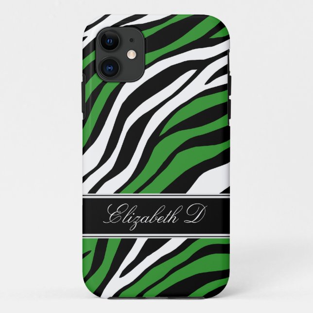 Zebra Print Mix Green iPhone 5 Case (Back)