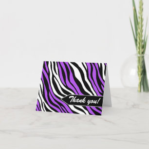 Zebra Print Mix Purple Thank You Cards