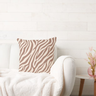 Zebra Print-Mocha Mousse Cushion