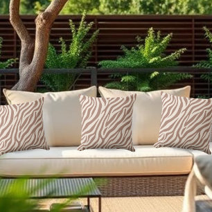 Zebra Print-Mocha Mousse Cushion