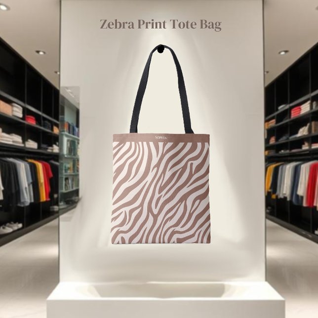 Zebra Print-Mocha Mousse- Tote Bag (Zebra Print-Mocha Mousse- Tote Bag)