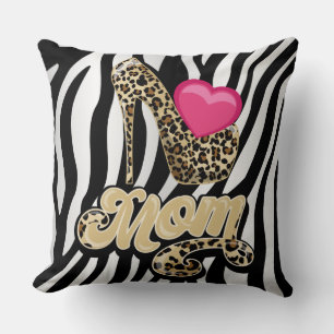 Zebra Print Mum Pillow/ Reverse the Rose Cushion