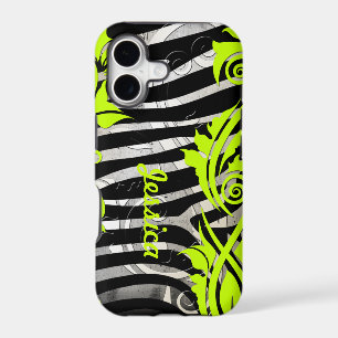 Zebra Print & Neon Flourishes Iphone 5 Case
