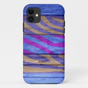 Zebra Print on Wood #15 iPhone 11 Case