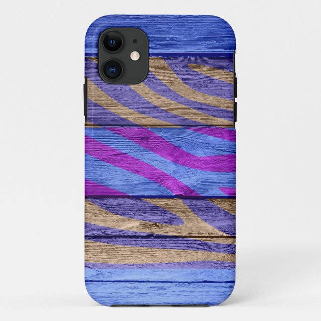 Zebra Print on Wood #15 Case-Mate iPhone Case (Back)