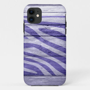 Zebra Print on Wood #18 iPhone 11 Case
