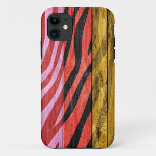 Zebra Print on Wood #4 iPhone 11 Case