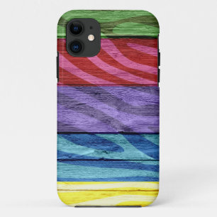 Zebra Print on Wood #6 iPhone 11 Case