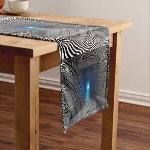 Zebra Print Optical Illusion,  Short Table Runner