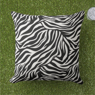Zebra Print Outdoor Throw Pillow