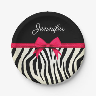 Zebra Print Paper Plate