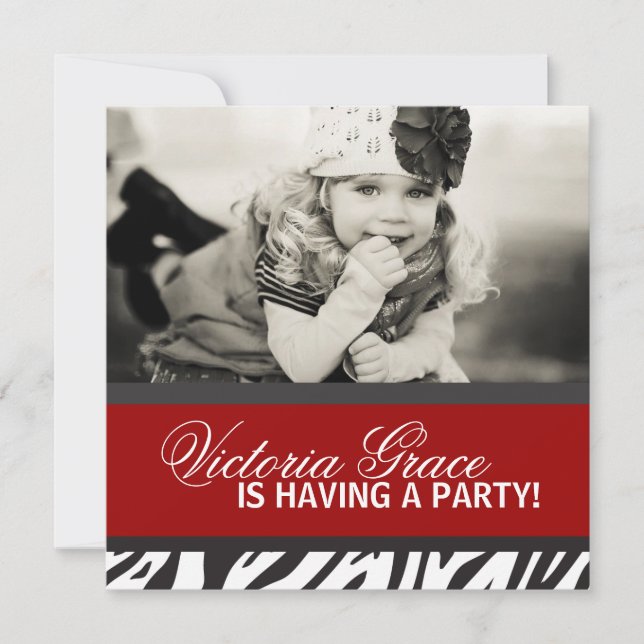 Zebra Print Party Invitation (Front)