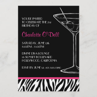Zebra Print Party Invitations