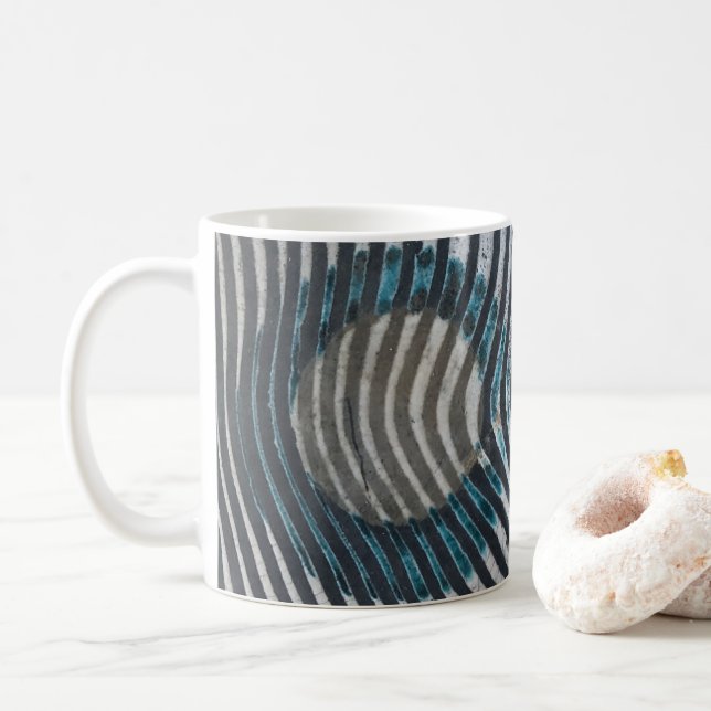 Zebra Print Pattern African Art Coffee Mug (With Donut)