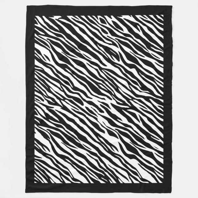 Zebra Print Pattern Fleece Blanket (Front)