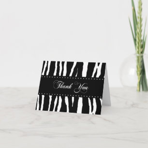 Zebra Print Pattern Thank You Card
