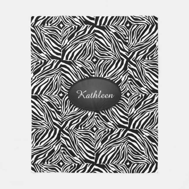 ZEBRA Print & Personalise-Blanket MED Fleece Blanket (Front)