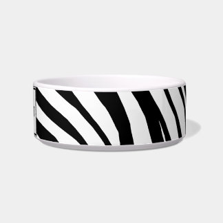 Zebra Print Personalised Cat Bowl