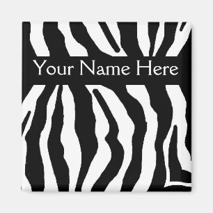 Zebra Print Personalised Name Magnet