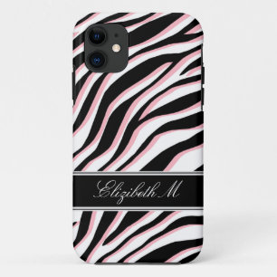 Zebra Print Pink Black & White iPhone 5 Case