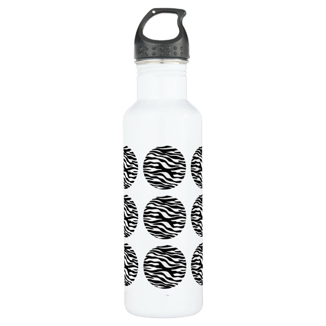 Zebra Print Polka Dots 710 Ml Water Bottle (Front)