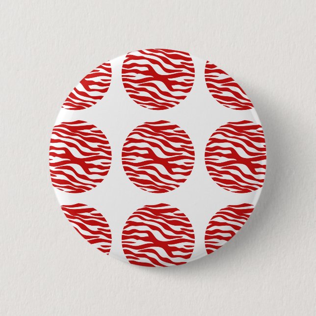 Zebra Print Polka Dots Button (Front)