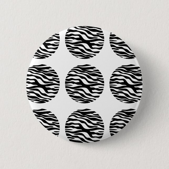 Zebra Print Polka Dots Button (Front)