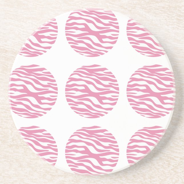Zebra Print Polka Dots Coaster (Front)