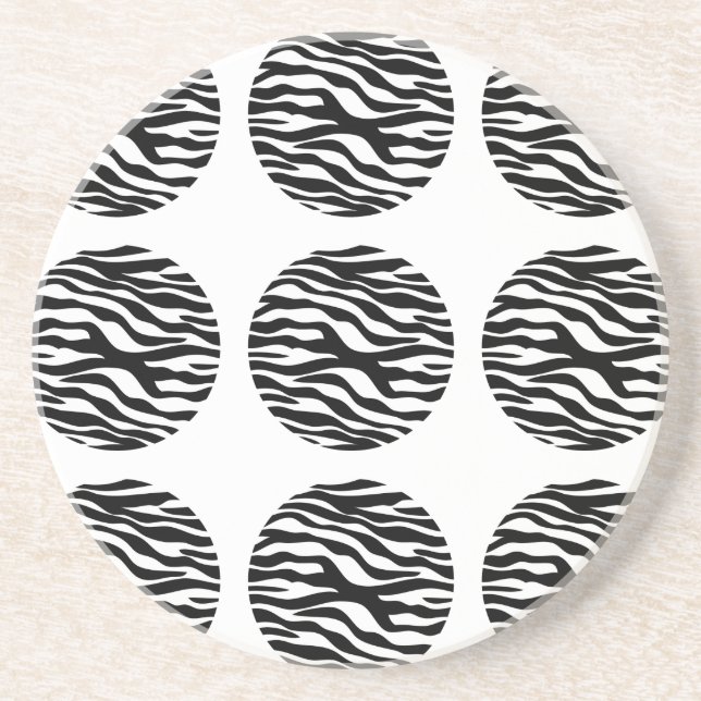 Zebra Print Polka Dots Coaster (Front)