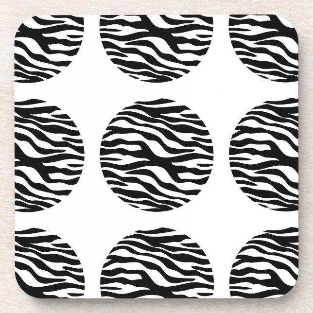 Zebra Print Polka Dots Coasters (Front)