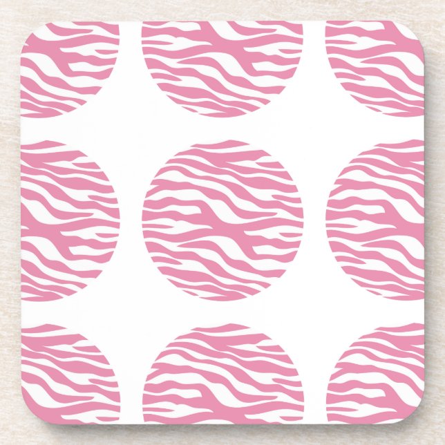 Zebra Print Polka Dots Coasters (Front)